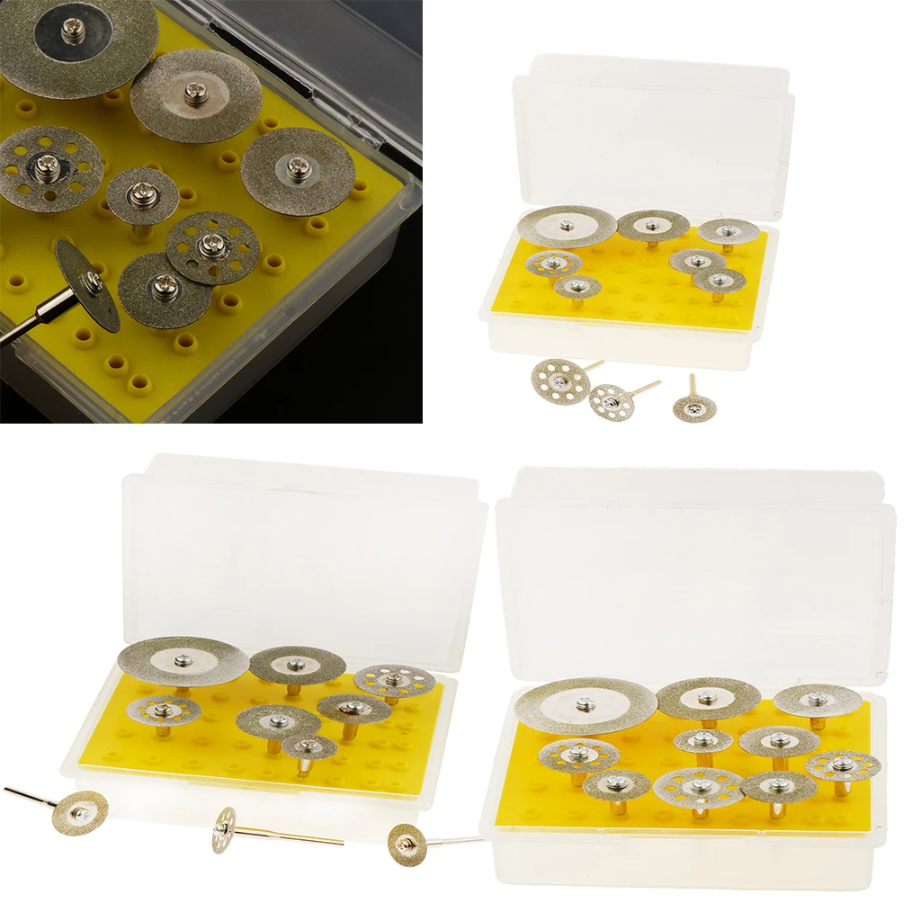 

10Pcs Cutting Diamond Saw Cut Off Discs Wheel Blades Rotary Tool Set with Shank