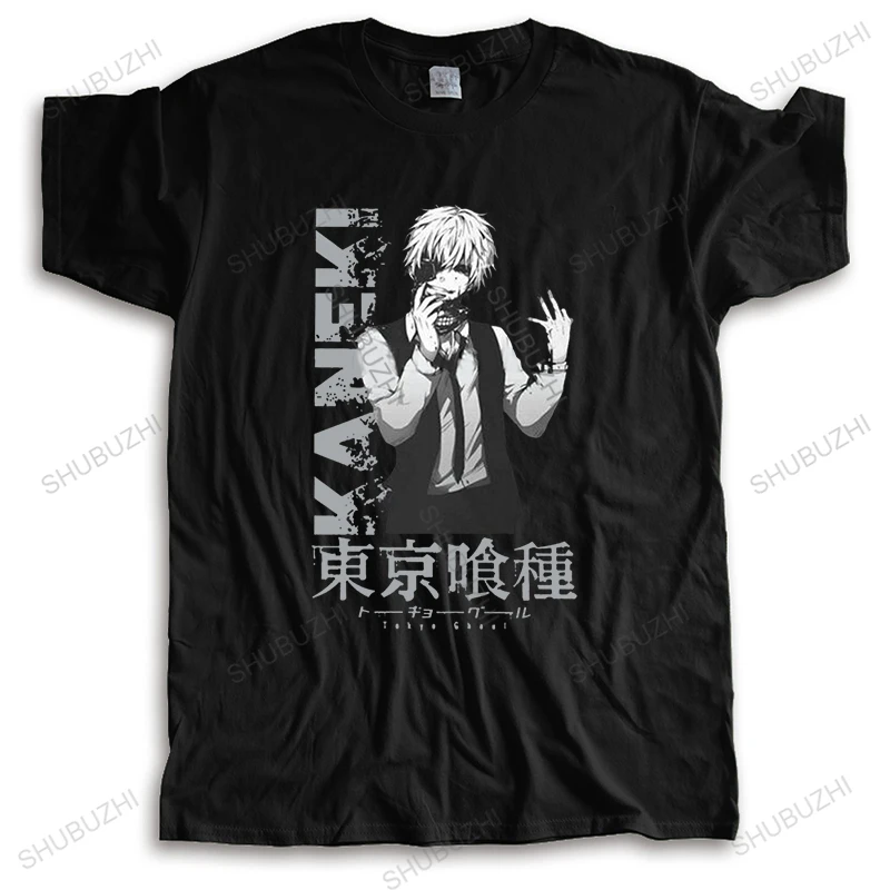 

Красивая Мужская футболка Kaneki Ken с коротким рукавом 100% хлопок футболка с принтом Токийский Гуль Харадзюку Аниме Манга футболки Модная Футбо...