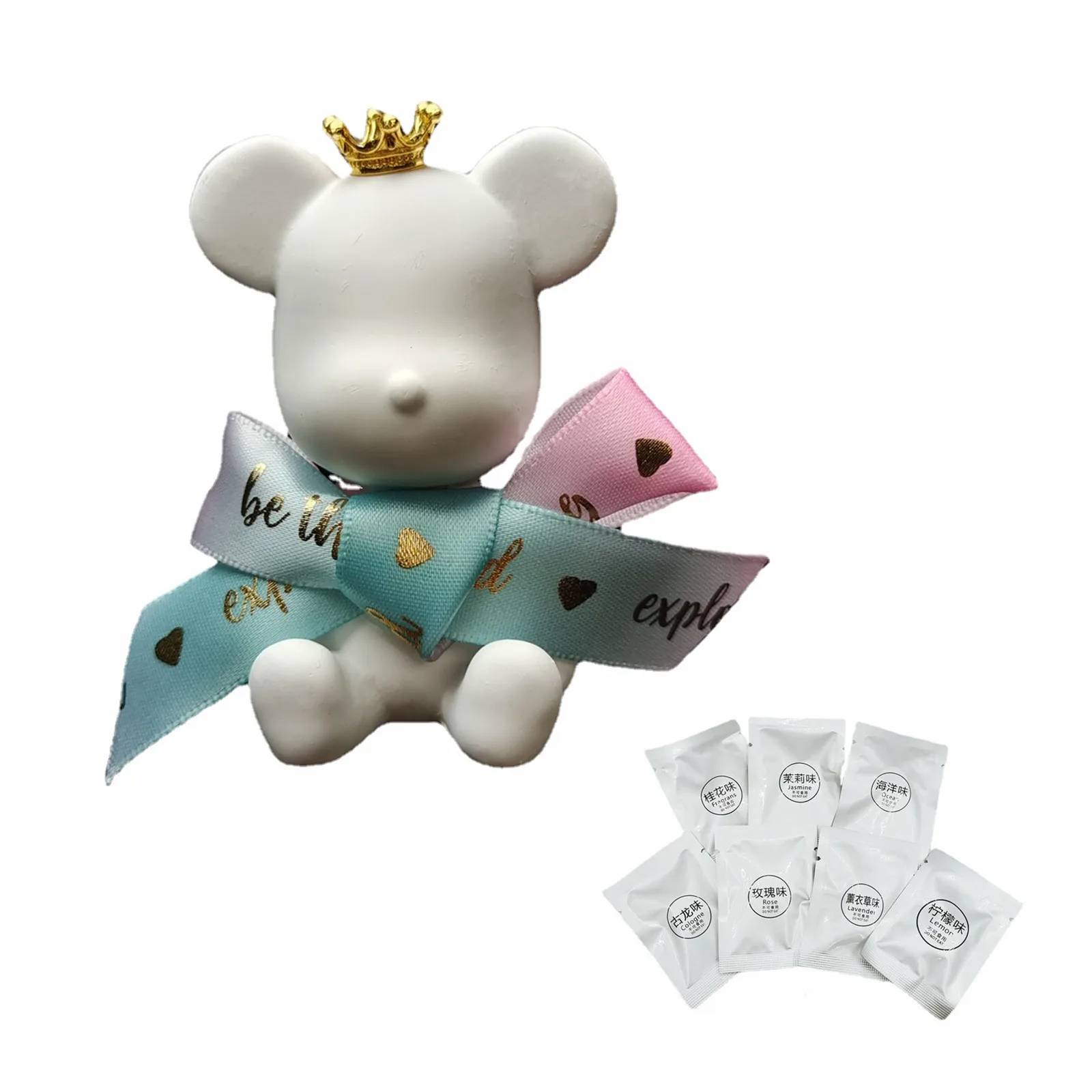 

Car Temperament Interior Aromatherapy Perfume Clip Crown Bow-knot Bear Pink Car Accessories Girls Gift Aromatherapy Assessoires