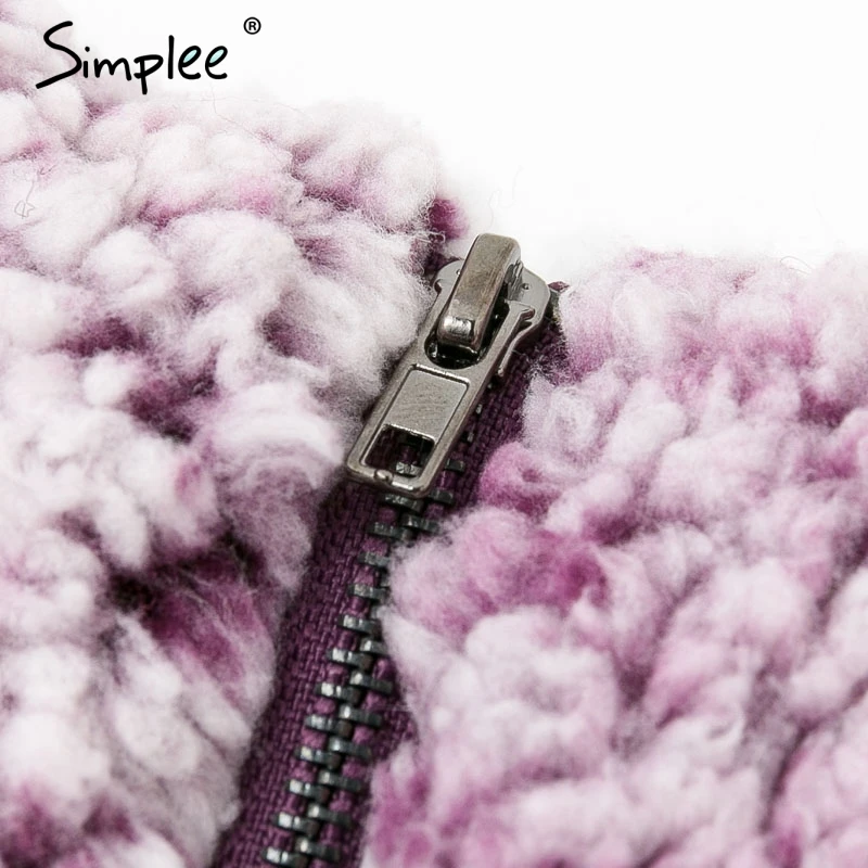 Simplee Повседневная толстовка с длинным рукавом принтом на молнии женская мягкая