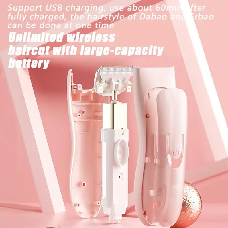 Бытовой USB Детский Электрический триммер для волос с аккумулятором Белый детский