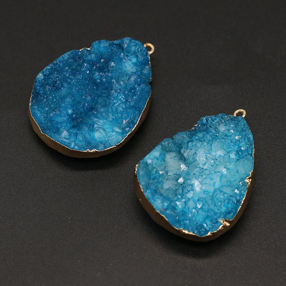 

Подвеска из натурального камня в форме синей капли воды, изысканные Агаты, Подвески для изготовления ювелирных изделий своими руками, брасл...