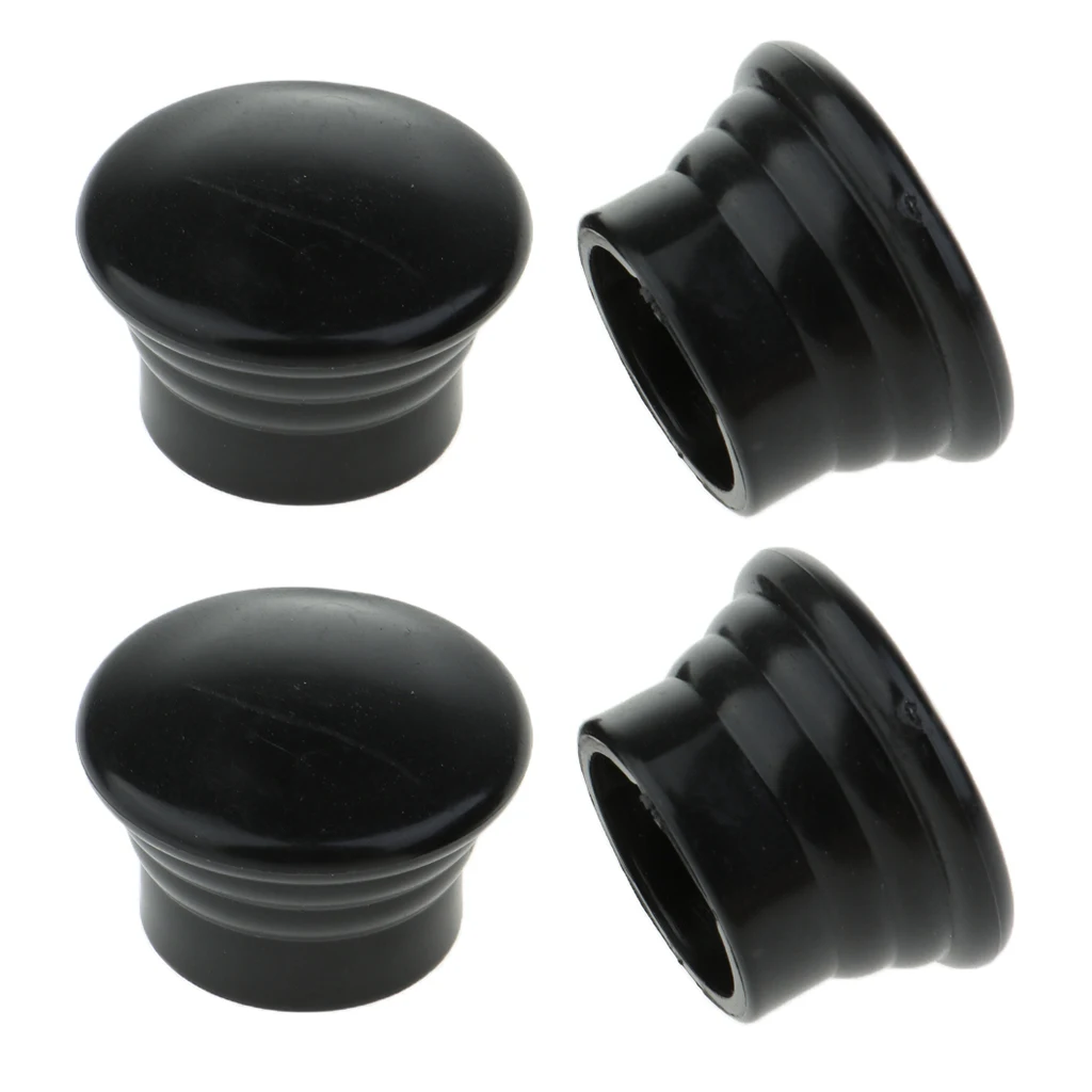 

4 Pieces Curtain Rod Finials End Heads Fit for 28mm/1.1inch Diameter Rods Black