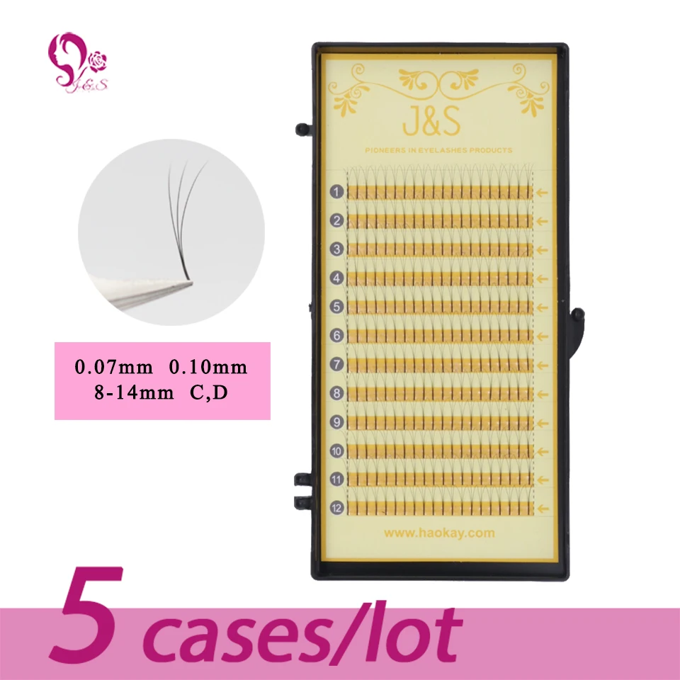 Готовые накладные ресницы J & S 3D W 0 07 мм и 10 мм|3d eyelash extensions|eyelash extension3d eyelashes |
