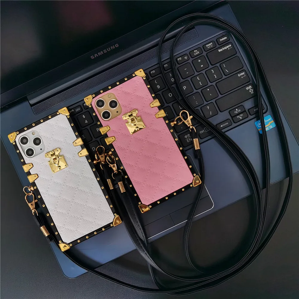 Роскошный брендовый чехол из овечьей кожи с квадратным ремешком для huawei P40 PRO P30 Mate