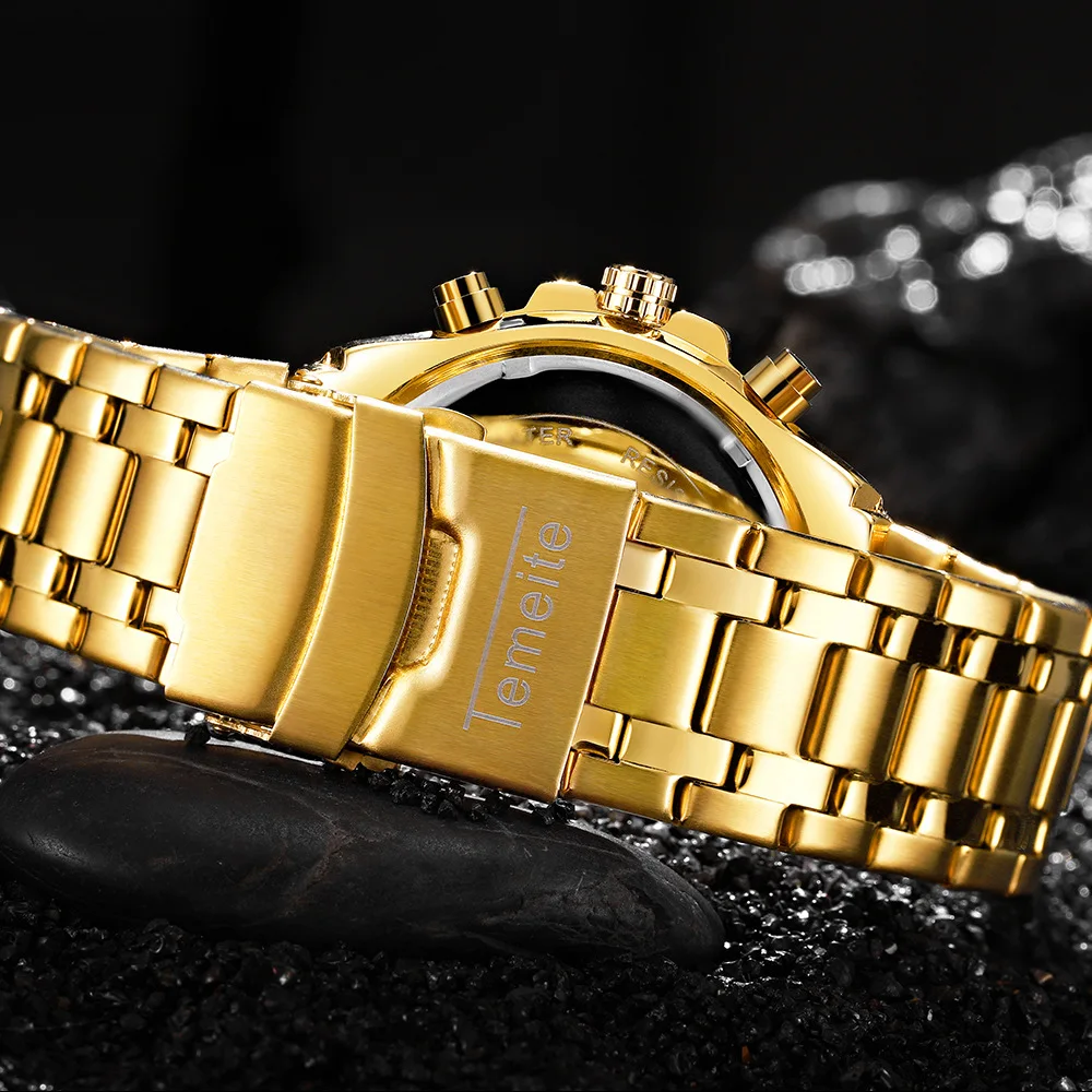 Часы TEMEITE Мужские кварцевые в стиле милитари модные спортивные брендовые