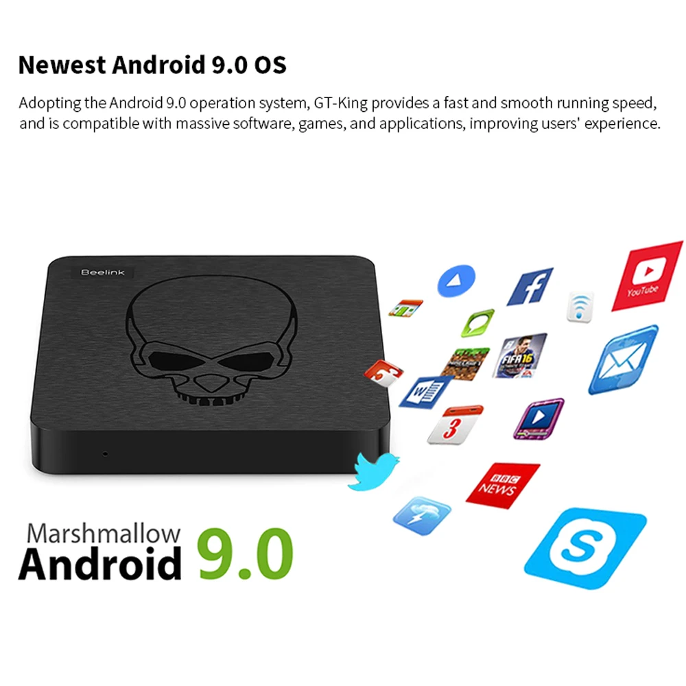 Beelink GT-King Android 9,0 tv Box Amlogic S922X 4 Гб 64 Гб 2,4G голосовой пульт дистанционного управления 1000 Мбит/с 4K HD 2,4G+ 5,8G WiFi USB3.0