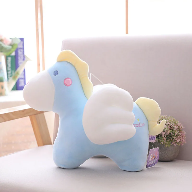 Милые цветные игрушки маленькие плюшевые игрушки Pegasus куклы для детей конфеты цвета Подушка с лошадью подарок для ребенка рождественские подарки XC072 - Цвет: sky blue