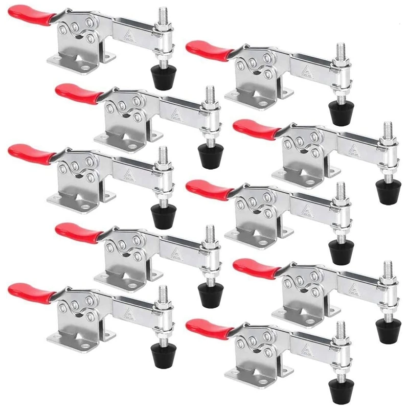 

10 Pcs Hand Tool Toggle Clamp 201-B Antislip Red Horizontal Clamp Switch Clamp Quick Release Tool CNIM Hot