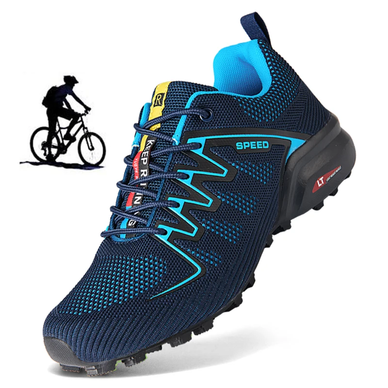 

Men's Specialized Leisure Cycling Shoes Mountain Bike Bicycle Self-locking Shoes Non-slip Breathable Bike Sneakers MTB Shoes