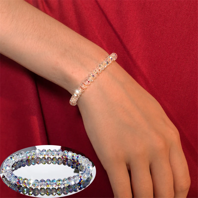 

Модные Красочные AB браслеты с кристаллами и бусинами для женщин, яркие женские браслеты, ювелирные изделия с подвесками