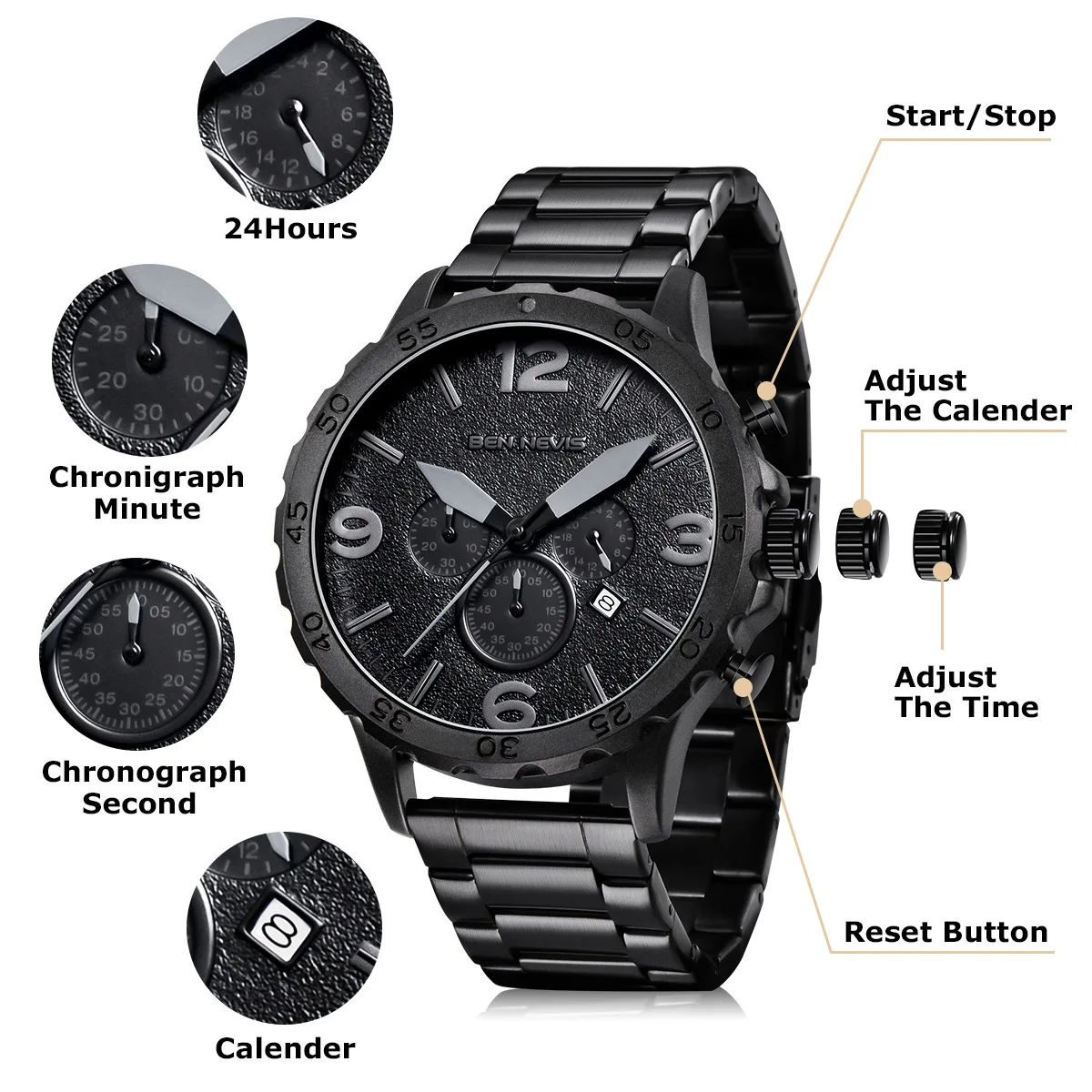 

Best Selling Leisure Business Quartz Men's Waterproof Watch Atmospheric Dial Tide Brand Watch Men's Watch