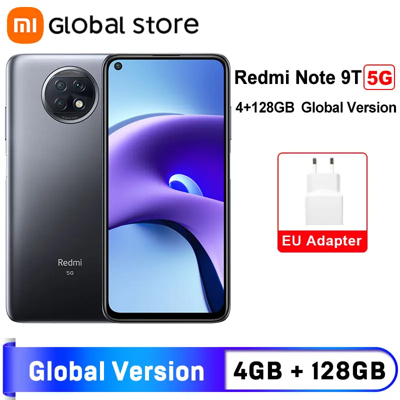 Глобальная версия смартфона Xiaomi Redmi Note 9 T 5G 4GB 128Gb Dimensity 800U 48MP Triple Camera 5000mAh|Смартфоны|
