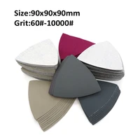 2 20pcs 90x90x90mm triangle flocking sanding sandpaper 996a wet dry abrasive polishing tool 60 10000 grit