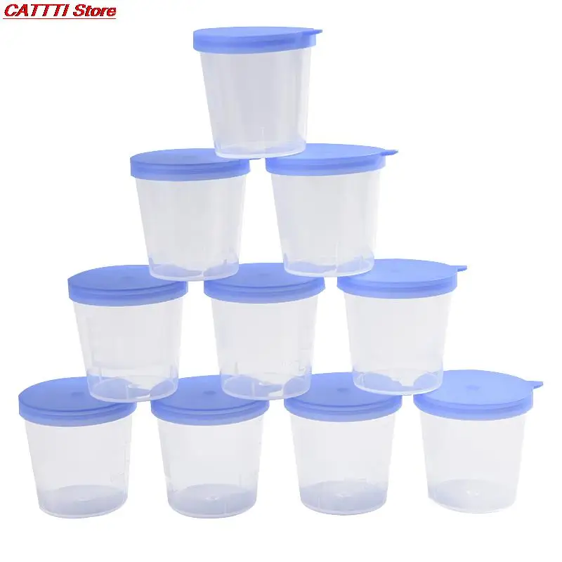 

PlasticBeker40ML Urine Container Specimen Cup Monster Fles Hot 10 STUKS Vol Gegoten Afstuderen ML En Oz PP EO Steriel Blauwe Cap