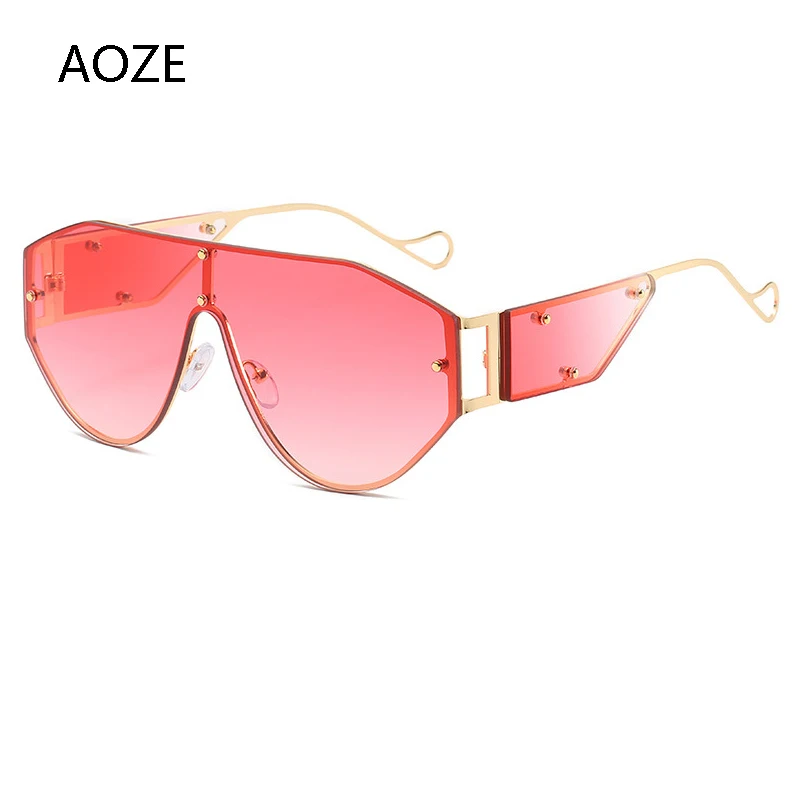 

2020exclusive cool fashion Personality oversize shield style rivets sunglasses side mirror design brand sunglasses sunglasses UV