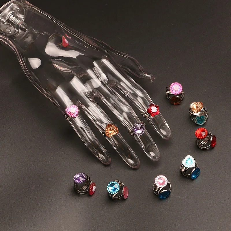 10 шт./компл. кольца с цветочным рисунком в форме сердца для девочек | Украшения и