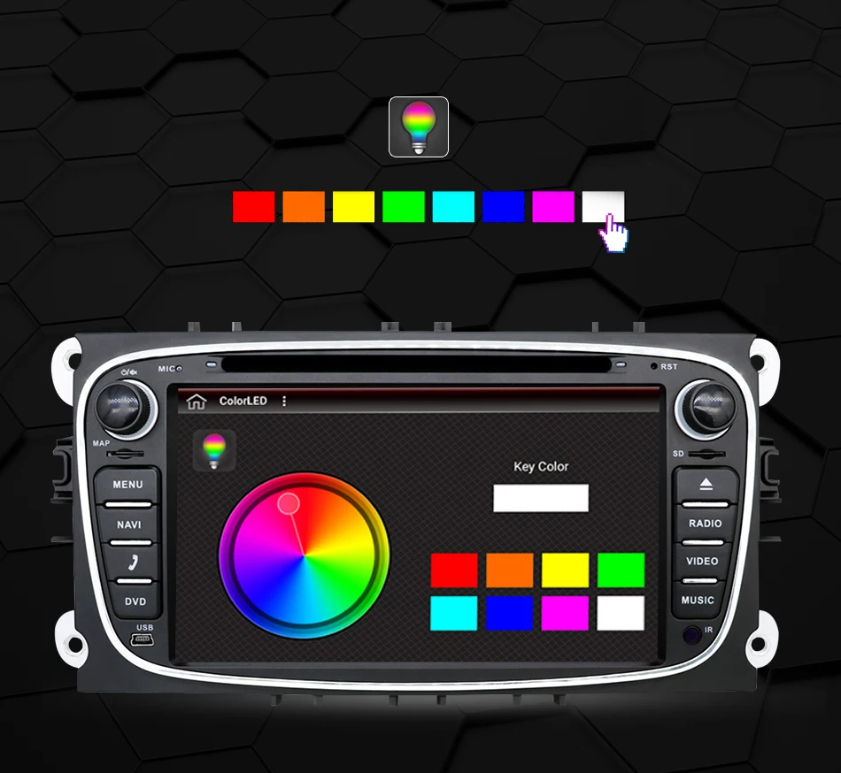 Eunavi 2 din Android 9 автомобильный DVD мультимедийный плеер gps для FORD Focus Mondeo S-MAX C-MAX Galaxy 4G 64G TDA7851 ips авто радио fm
