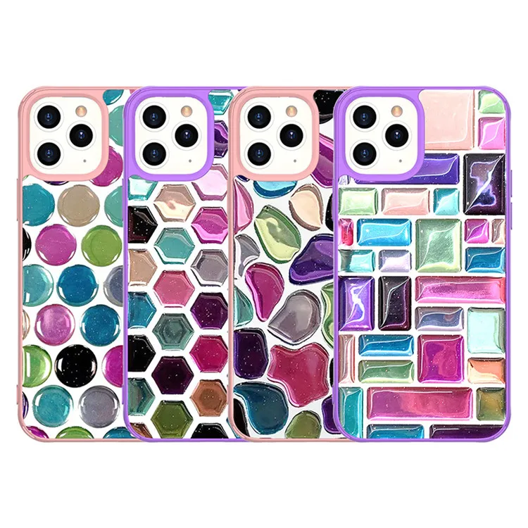 

Fashion style custom cell phone accessories slim back cover for Samsung TPU shockproof bling mobile phone case for iPhone cover