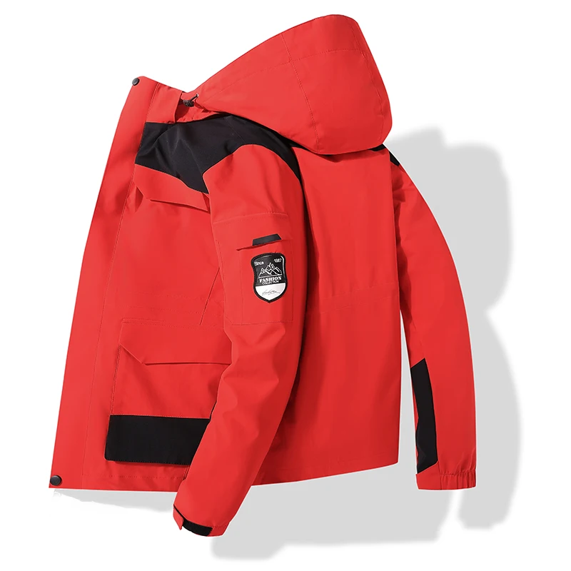 

2020 уличная Мужская и женская зимняя 3 в 1 отстегивающаяся водонепроницаемая куртка с капюшоном куртка-бомбер карго в стиле хип-хоп ветровка ...