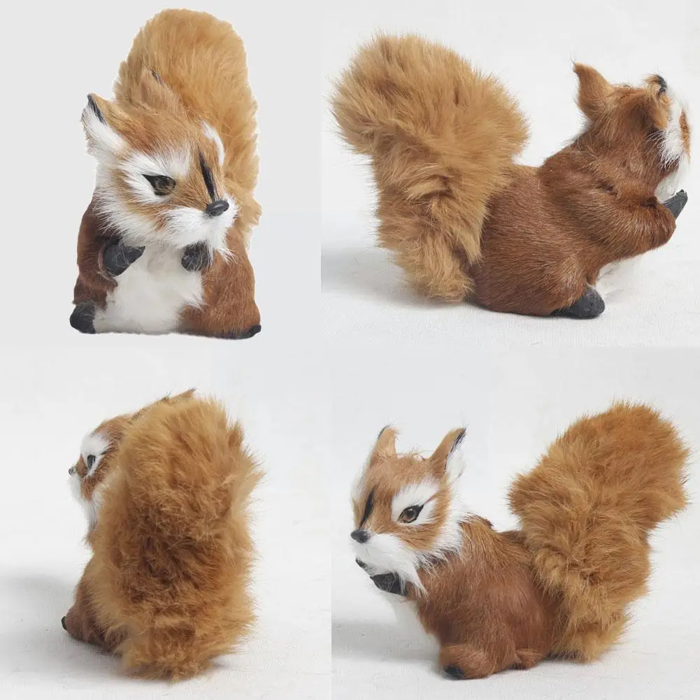 

Mini Squatting Fox Model Cute Simulation Fox Toy Home Wedding Decoration Toys Stuffed Birthday Plush Gift O5I5