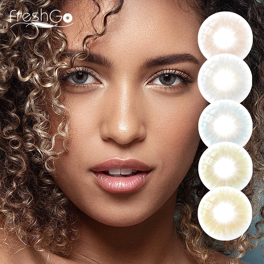 Цветные контактные линзы FreshGo испанского цвета для глаз с естественным эффектом