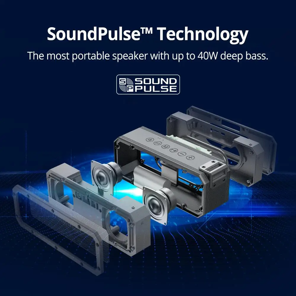 Original Tronsmart Force+ SoundPulse™ Portable Bluetooth 5.0 Speaker with IPX7 Waterproof 40W Max Output 15H Playtime | Электроника