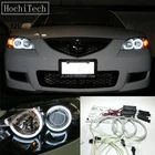HochiTech для Mazda 3 mazda3 2002-07 ультра ярсветильник дневной свет DRL CCFL ангельские глазки комплект демонических глаз теплый белый кольцо гало автостайлинг