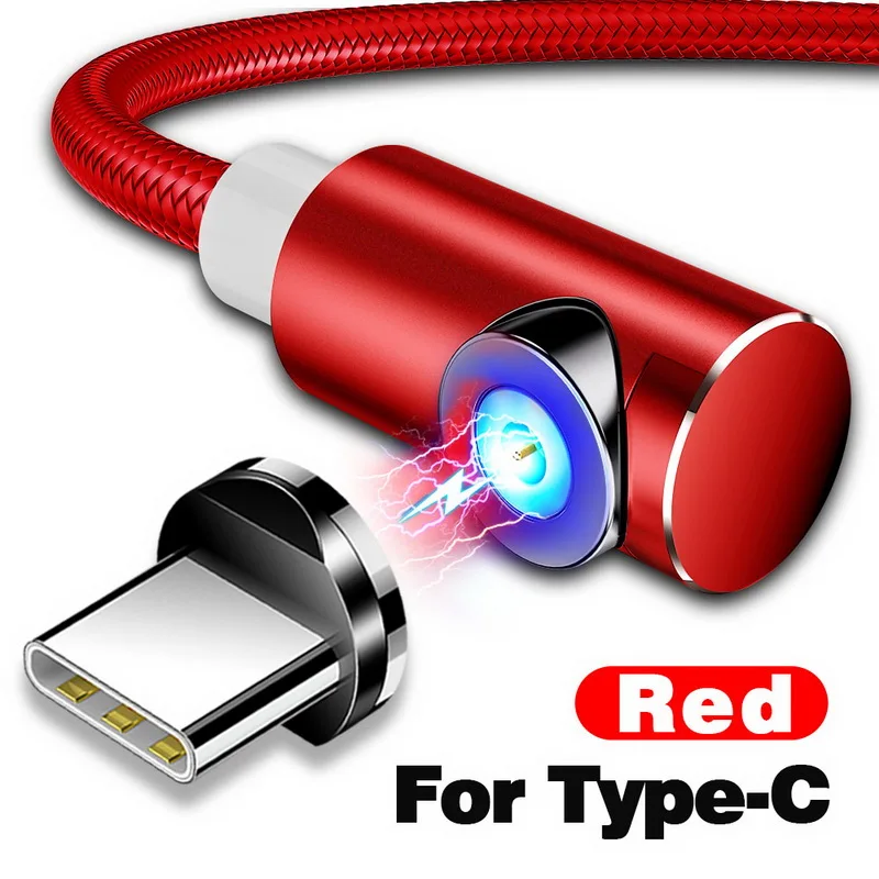 INIU 2 м Быстрый Магнитный кабель Micro usb type C зарядное устройство для iPhone XS X XR 8 7 samsung S8 магнит Android телефонный кабель Шнур - Цвет: For Type C Red