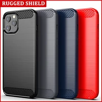shockproof brushed texture for iphone 12 pro max soft silicone tpu carbon fiber armor for iphone 12 mini phone case cover frame