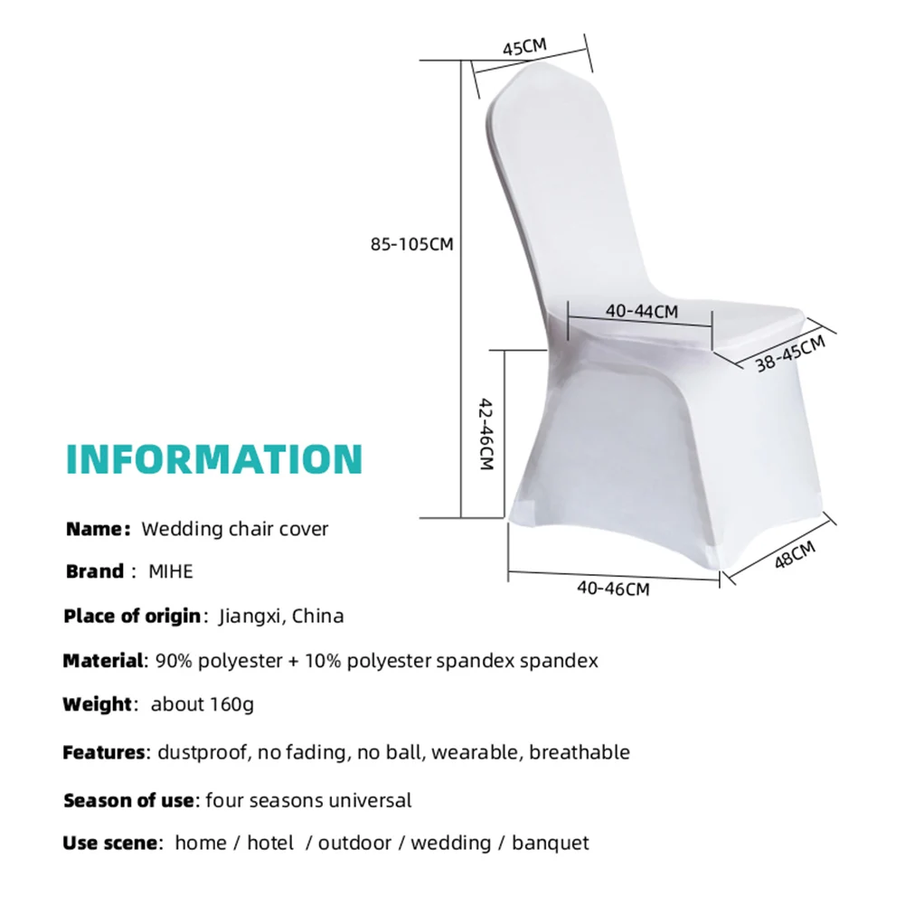 

5pcs/Set Chair Cover Stretch Elastic Dining Chair Covers Hotel Weddings Decoration Christmas Banquet Hotel Party Accessories
