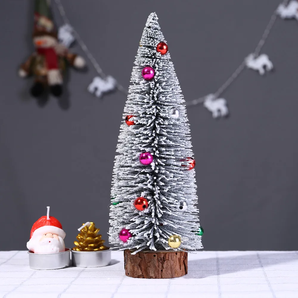 1 шт. Маленькая DIY Рождественская елка искусственная сосна дерево мини щетка для бутылок из сизаля Рождественская елка Санта, снег, мороз деревенский дом# LL