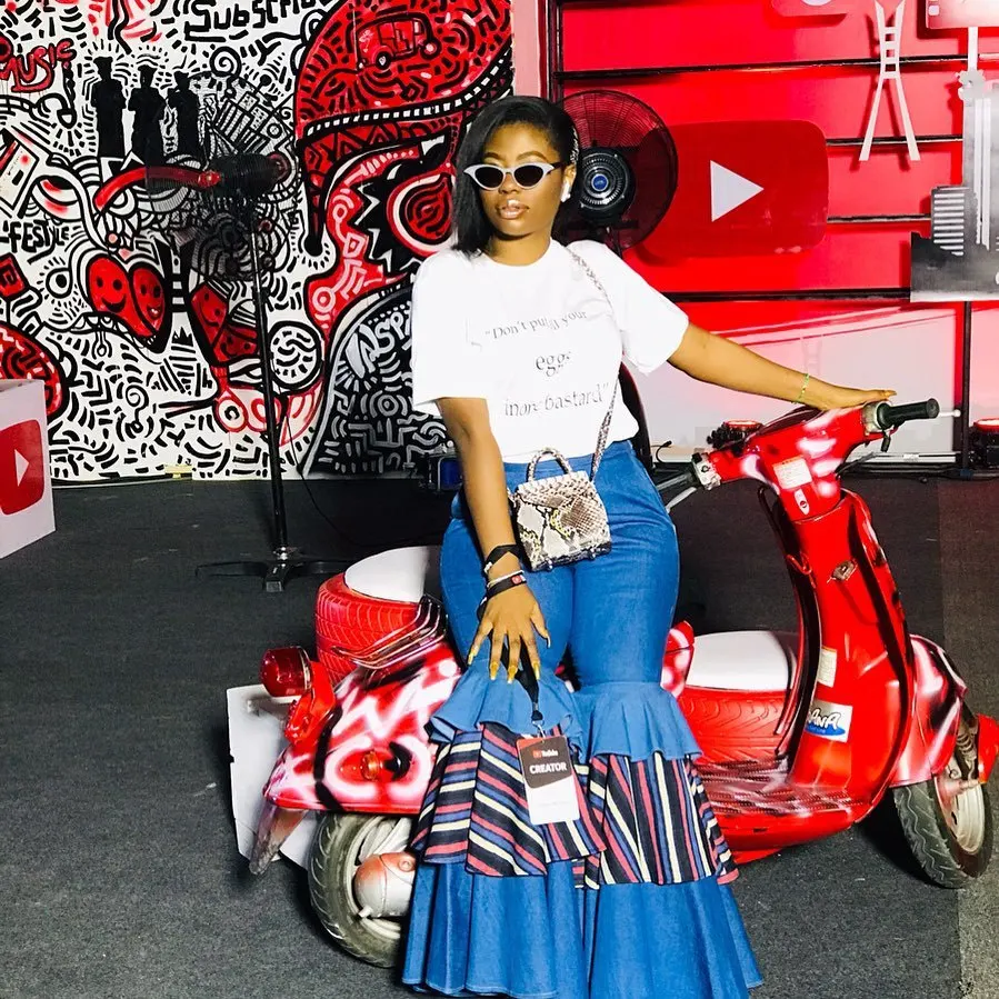 2019 новые весенние женские синие расклешенные брюки клёш с высокой талией