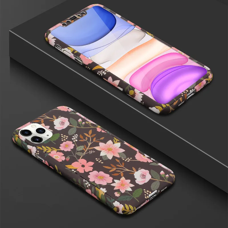Style 18 360 градусов Полная защита чехол для телефона для iPhone 6 6S 7 8 Plus XR X XS Max мультфильм животных Слон кошка Фламинго жесткий чехол Капа - Цвет: Style 18
