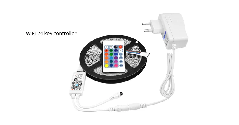 12 В RGB RGBW rgbww Wifi Светодиодная лента 5050 60 Светодиодный s/M Гибкая лампа лента с адаптером 12 В Комплект для домашнего освещения