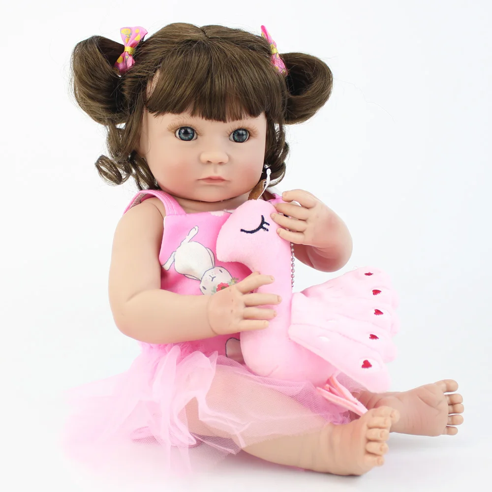 40 см всего тела мягкого силикона виниловые Reborn Baby Doll игрушки 15 дюймов мини платье
