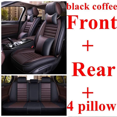 Передняя+ задняя крышка автокресла для Volkswagen Passat b5 b6 b7 b8 polo golf 4 5 6 7 BORA CANDY magotan sagitar SPORTSVAN PHIDEON GOL - Название цвета: black coffee luxury