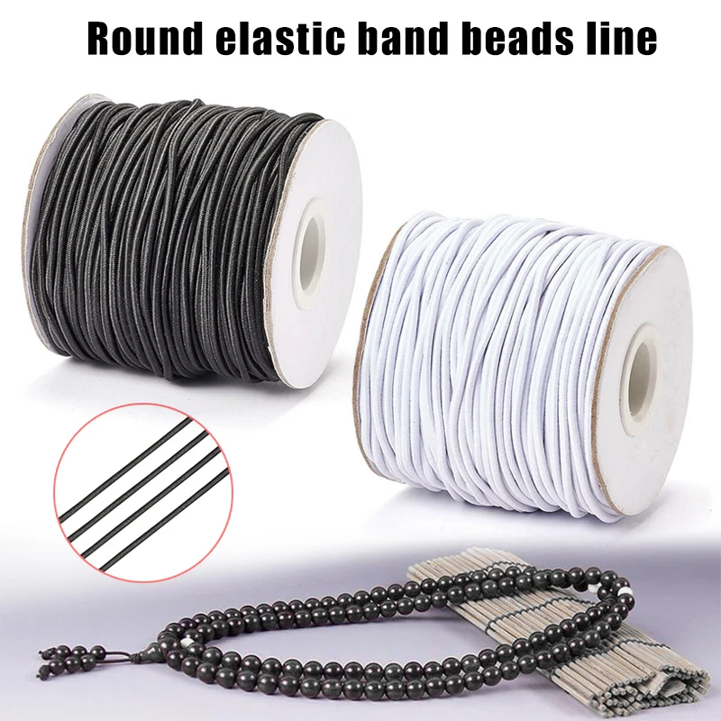 

100 Meters/roll Home DIY Sewing Elastic Cord White/Black Round Elastic Cord 0.8/1 Mm Widths Round Sewing Elastic Band