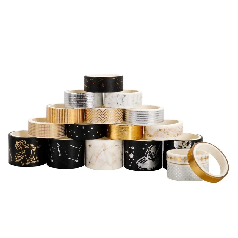 

Клейкая лента васи с золотой фольгой, блестящая, набор декоративного скотча Васи, 20 шт./компл.