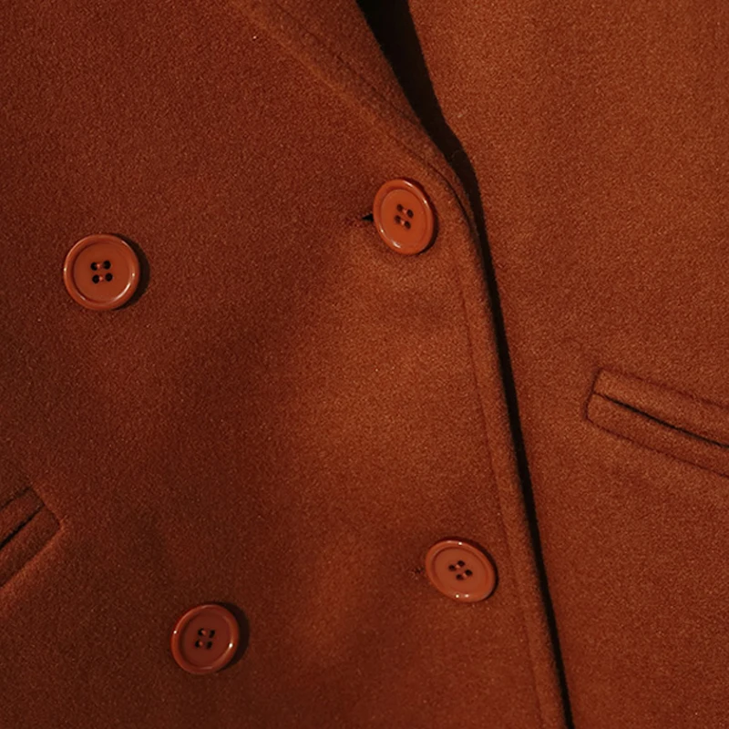 Lucyever Женское зимнее шерстяное длинное пальто толстая свободная Смешанная куртка