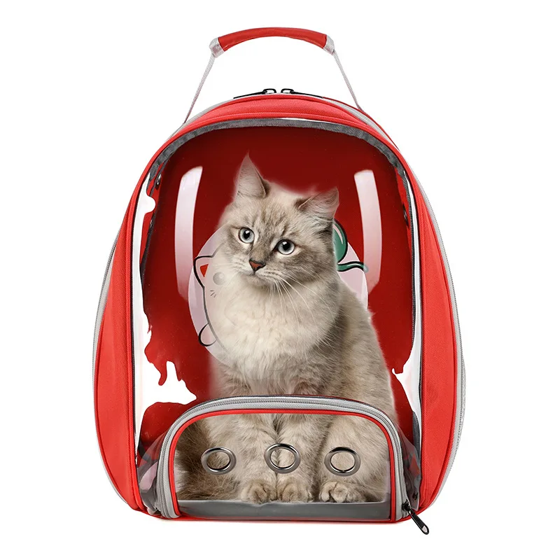 

Dog backpack light cartoon transparent capsule cat bag breathable shoulder pet bag out light