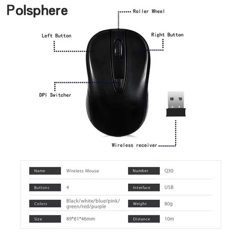 Беспроводная Бесшумная оптическая мышь 4 кнопки 2 ГГц 1600 DPI|mouse for laptop|wireless silent