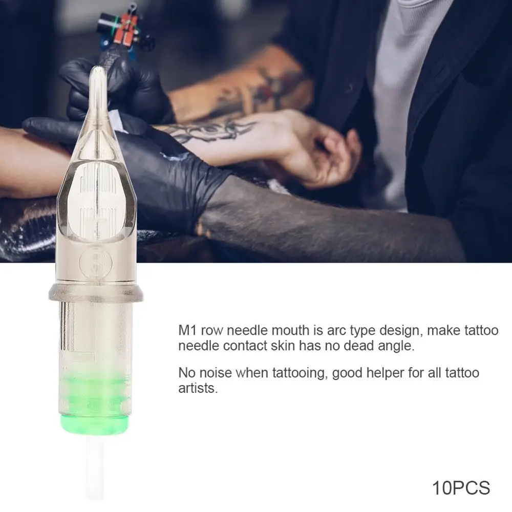 

New 50pcs 0.35MM Disposable Tattoo Cartridge Needles Semi Permanent Makeup Eyebrow Lip Tattoo Pen Microblading Supplies RS Green