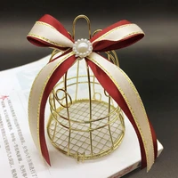 102030pcs mini metal gold vintage retro bird cage candy boxes baby shower favor gift box for guests party birthday souvenir