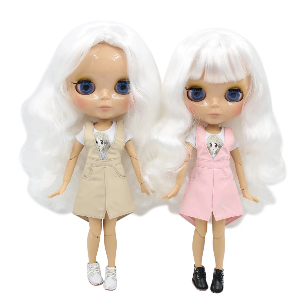 Ледяная кукла DBS Blyth из кожи загара блестящее тело для лица bjd белые волосы 1/6
