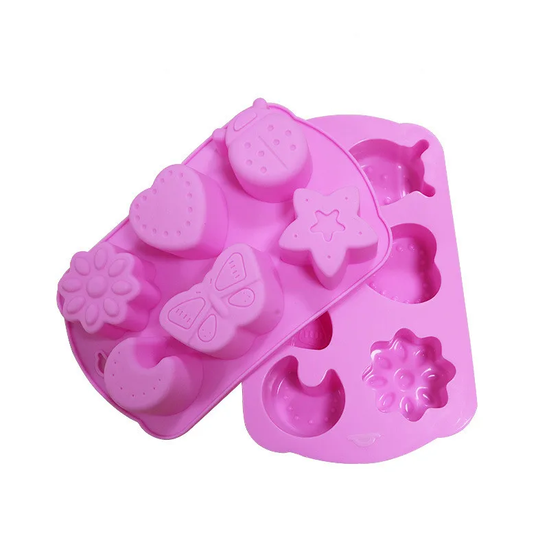 

6 Grid Insect Shape Cake Mould Fondant Baking Mold Chocolate Candy Jelly Dessert Cake Decorating Tools DIY Handmade Soap Mould