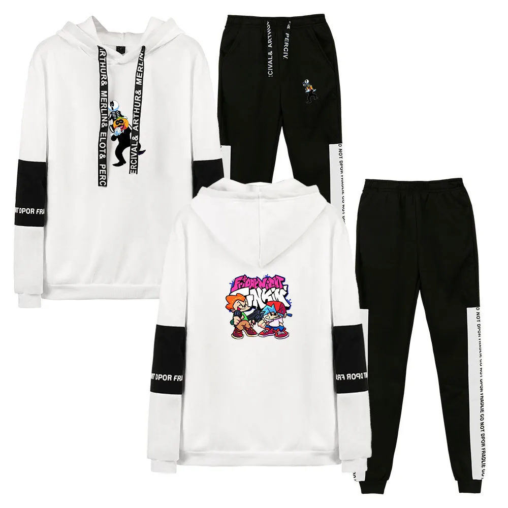

Friday Night Funkin Men's Sets Winter Fashion Sporting Suit Hooded Sweatshirt +Sweatpants Sportswear 2 Pieces Set Slim Tracksuit