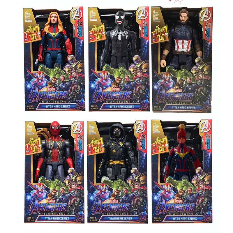 Фигурки героев Marvel 30 см детские игрушки Человек паук Черная пантера ведьма экшн