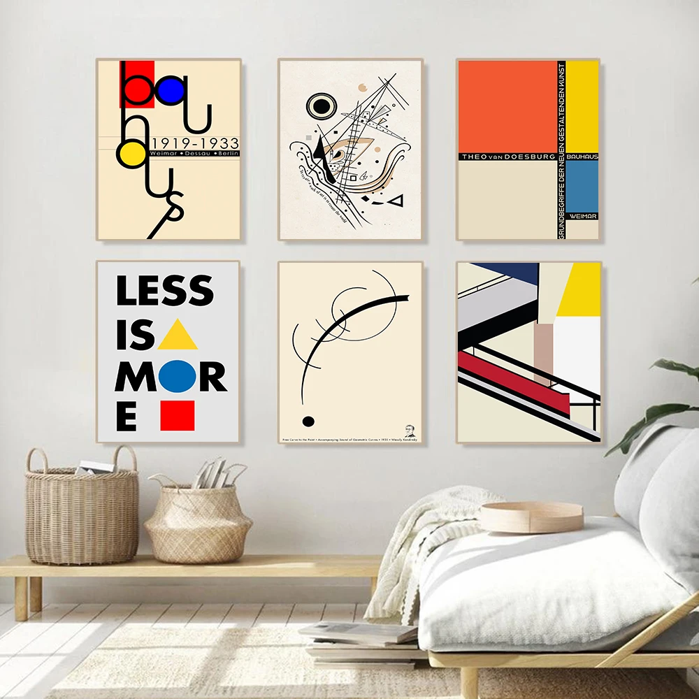 

Posters and Prints Bauhaus Staircase 1919-1933 Weimer Exhibition Poster Wall Art Pictures Canvas Painting for Room Home Decor