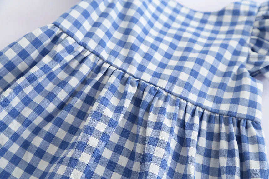 2020 Girls Dress Children's Clothing Summer New Cotton Sand Ruffles Backless Sleeveless Plaid Girl 2-7Y Kids | Детская одежда и